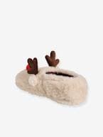 Pantufas estilo peluche, para menino BEGE CLARO LISO 