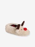 Pantufas estilo peluche, para menino BEGE CLARO LISO 