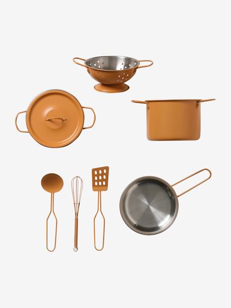 Conjunto de utensílios de cozinha, em metal caramelo 