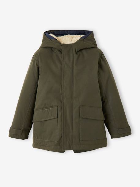 Parka 3 em 1, com blusão amovível, para menino AZUL MEDIO LISO COM MOTIVO+azul-elétrico+CASTANHO ESCURO LISO COM MOTIV+VERDE MEDIO LISO COM MOTIVO 