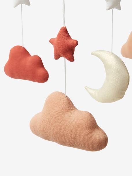 Mobile nuvem, lua e estrelas com glitter CASTANHO ESCURO LISO COM MOTIV 