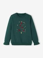 Sweat árvore de Natal, para menina verde-abeto 