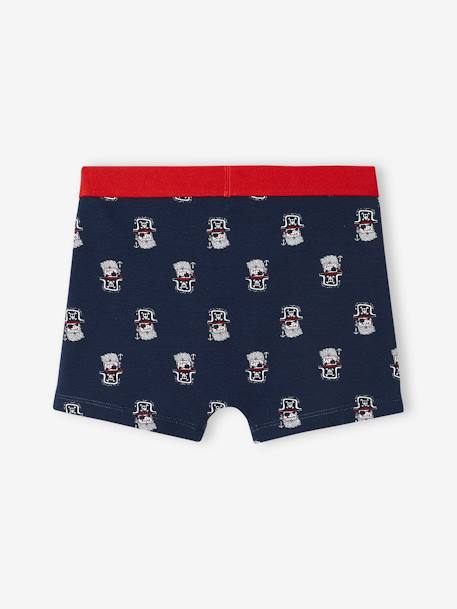 Lote de 5 boxers stretch 'piratas', para menino AZUL ESCURO ESTAMPADO 