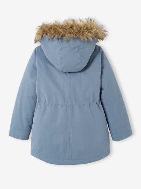 Parka 3 em 1 com capuz, para menina marinho+VERDE MEDIO LISO+VIOLETA MEDIO LISO 