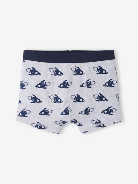 Lote de 3 boxers NASA® AZUL ESCURO LISO COM MOTIVO 