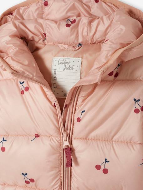 Blusão comprido, estampado com cerejas, para menina ROSA MEDIO ESTAMPADO 