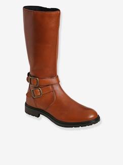 Calçado-Calçado menina (23-38)-Botins-Botas à cavaleiro, em pele, para menina