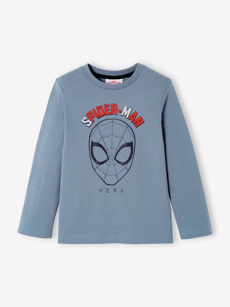 Camisola Homem-Aranha® de mangas compridas, para criança AZUL CLARO LISO COM MOTIVO 