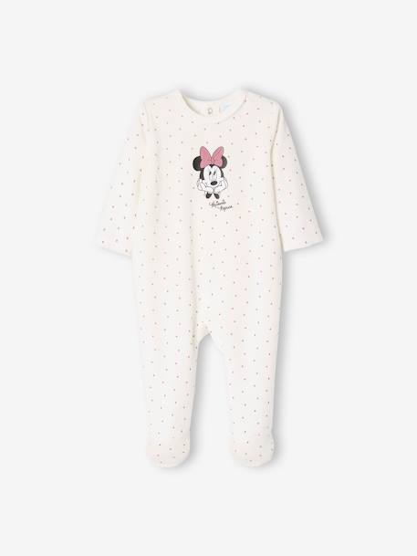 Lote de 2 pijamas Minnie da Disney®, para bebé VIOLETA ESCURO LISO COM MOTIVO 