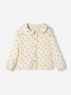 Personalizáveis-Menina 2-14 anos-Blusas, camisas-Blusa em gaze de algodão, com folhos e motivos estampados, para menina