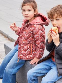 Menina 2-14 anos-Casacos, blusões-Blusões-Blusão leve, com capuz e motivos estampados, para menina