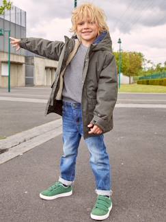 Menino 2-14 anos-Parka 3 em 1, com blusão amovível, para menino