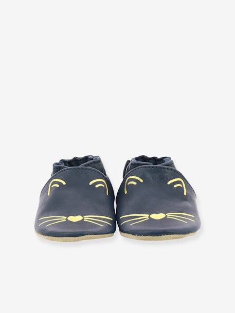 Botinhas Soft Soles Goldy Cat ROBEEZ© AZUL ESCURO LISO COM MOTIVO+ROSA CLARO LISO COM MOTIVO 