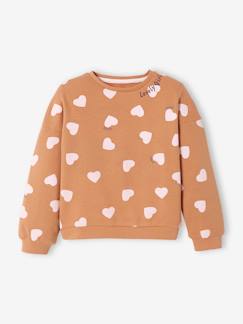 Menina 2-14 anos-Camisolas, casacos de malha, sweats-Sweatshirts -Sweat fantasia com corações ou bolas, para menina