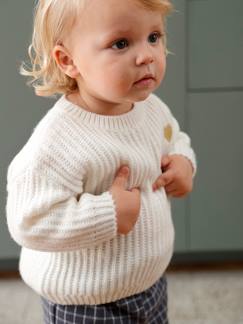 Bebé 0-36 meses-Camisola em tricot, coração dourado, para bebé