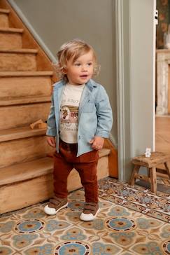 Personalizáveis-Bebé 0-36 meses-Blusas, camisas-Camisa de ganga, personalizável, para bebé menino