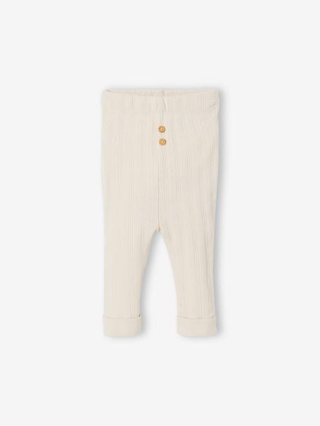 Conjunto unissexo, camisola e calças em malha, para bebé - branco claro liso