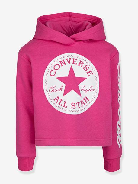 Sweat com capuz, Chuck Patch Cropped Hoodie da CONVERSE cinzento+rosa 