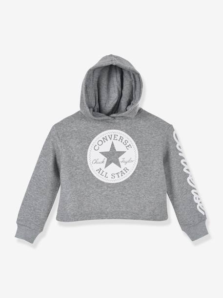 Sweat com capuz, Chuck Patch Cropped Hoodie da CONVERSE cinzento+rosa 