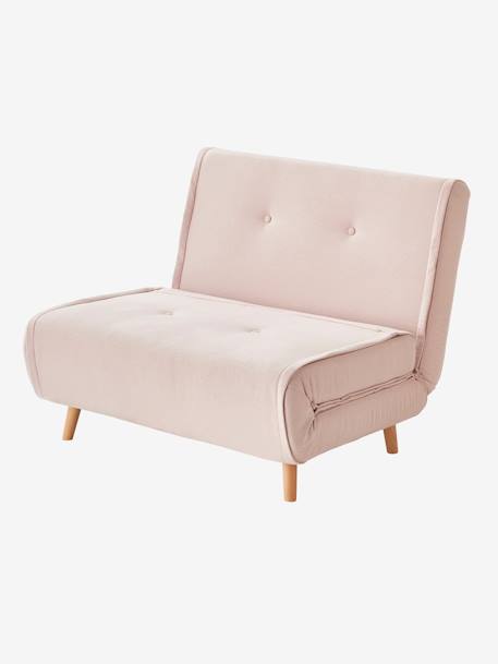 Sofá-cama, 1 lugar rosa-velho+verde-água 