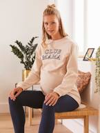Conjunto homewear de 2 peças, especial gravidez e amamentação BEGE CLARO LISO 