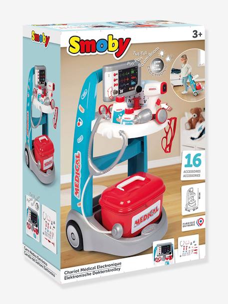 Carrinho médico electrónico - SMOBY azul 