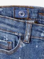 Jeans direitos com detalhes usados, para menina AZUL MEDIO DESBOTADO+CINZENTO MEDIO DESBOTADO 