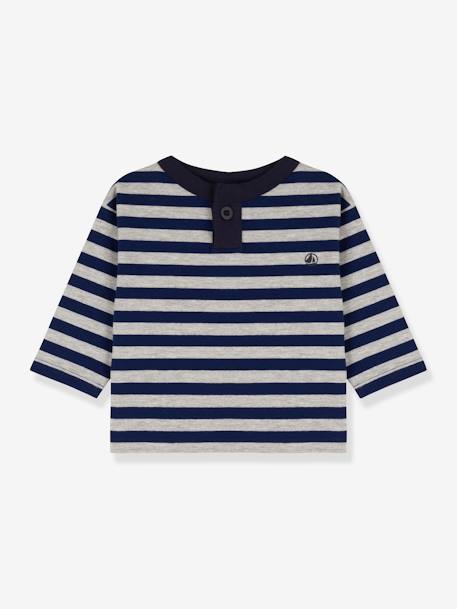 Camisola de mangas compridas, para bebé, em algodão - Petit Bateau azul 