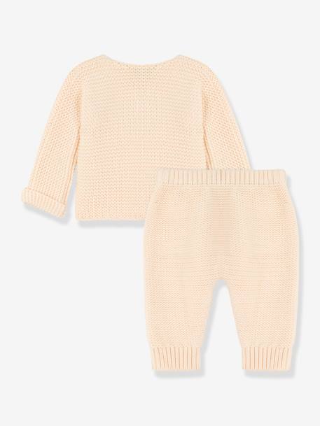 Conjunto de 2 peças, em tricot de algodão bio, da Petit Bateau branco 