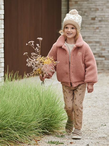 Calças estilo 'paperbag' às flores, para menina AZUL CLARO ESTAMPADO+CASTANHO CLARO LISO 