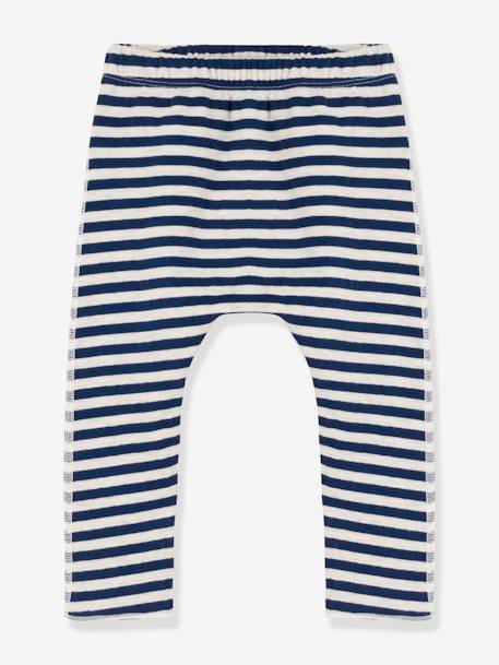 Calças às riscas para bebé - Petit Bateau azul 