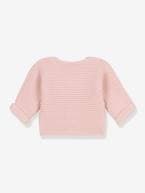 Casaco de bebé, tricot ponto de liga em algodão bio, da Petit Bateau rosa 