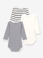 Lote de 3 bodies de mangas compridas, da Petit Bateau branco+lote branco 