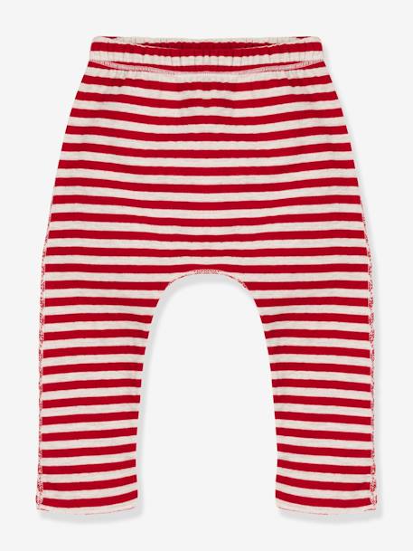 Calças às riscas para bebé - Petit Bateau vermelho 