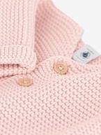 Casaco de bebé, tricot ponto de liga em algodão bio, da Petit Bateau rosa 