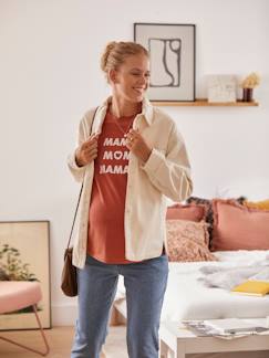 Roupa grávida-Amamentação-Casaco modelo camisa em bombazina, especial gravidez e amamentação