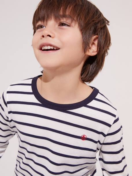 Pijama estilo marinheiro, para criança, da Petit Bateau cru 