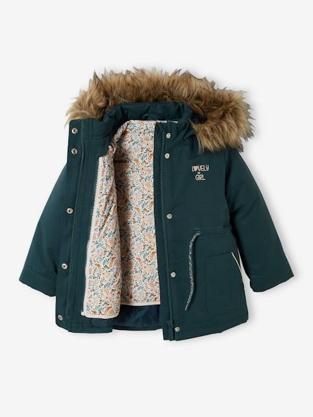 Parka 3 em 1 com capuz, para menina marinho+VERDE ESCURO LISO+VIOLETA MEDIO LISO 