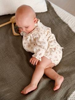 -Vestido em gaze de algodão com calções bloomer, para bebé
