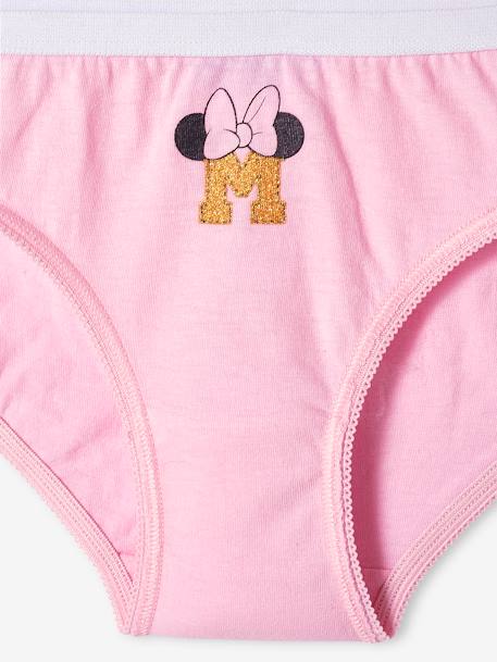 Lote de 7 cuecas Minnie da Disney® ROSA MEDIO LISO COM MOTIVO 