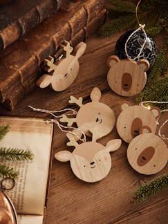 Lotes e Packs-Têxtil-lar e Decoração-Decoração-Adereços de decoração-Lote de 6 bolas de Natal, em madeira