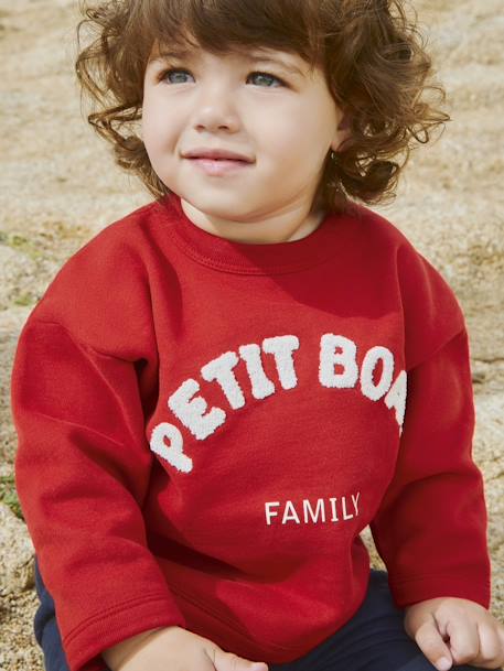 Sweatshirt para bebé, em algodão, Petit Bateau vermelho 