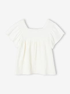 Menina 2-14 anos-T-shirts-Blusa bimatéria, para menina