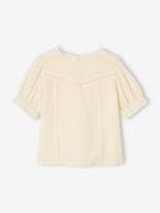 Blusa com renda, efeito linho, para menina cru 