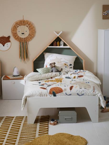 Cama evolutiva Montessori, para criança, tema Tipi branco+Groen Geel 