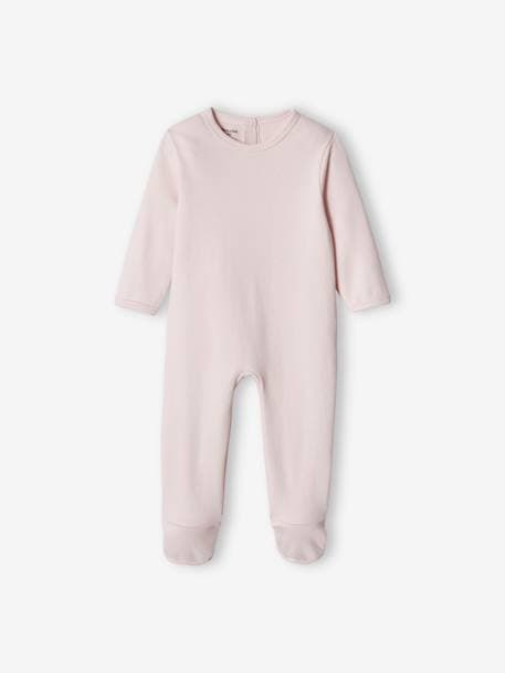 Lote de 3 pijamas básicos, em interlock, para bebé lilás suave 