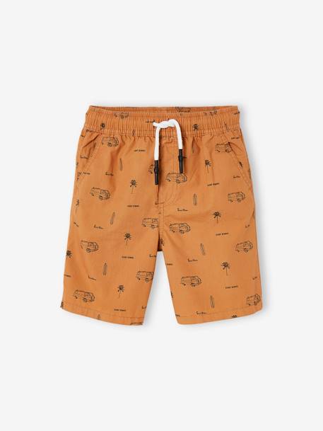 Bermudas estampadas, para menino avelã 