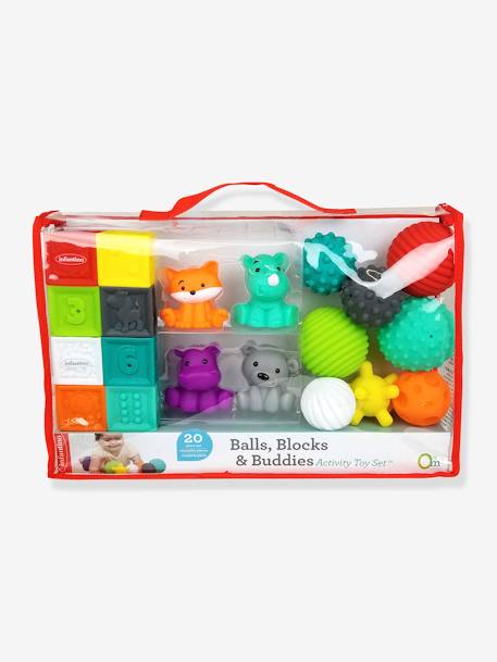 Conjunto de 8 bolas, 4 animais e 8 cubos sensoriais, da INFANTINO multicolor 