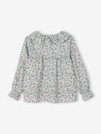 Blusa estampada às flores, para menina cru+rosa+verde-abeto+verde-água 