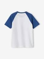 T-shirt com motivo gráfico e mangas raglan, para menino azul+verde-salva 